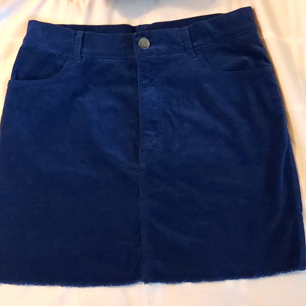 BLUE VELVET MINI SKIRT